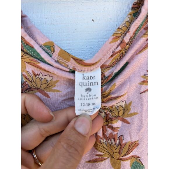 Kate Quinn Bamboo Dress,‎  Pink, Soft, Lily Pads, 12-18 Months - Picture 4 of 5